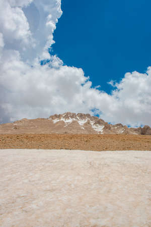Aladaglar National Park (glacial landscape). Cloudy mountain landscape. Reflections in the lake. Trekking walks. Flowery mountain landscape.Trans transitions. Nigde, Turkey.の写真素材