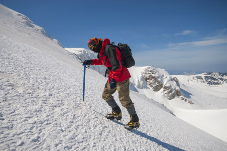 ice climbing. Uludag, National Park, Bursa Turkey.の写真素材