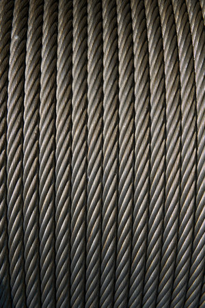 Steel cable texture. Steel wire rope or steel sling.Use for industrial or construction background.
