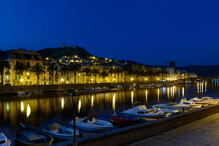 Bosa is a town located along the west coast of Sardinia in the Italian region  The country is crossed by a river  the temo La Its economy is based on agriculture and apesca but is also visited every year by thousands of tourists の写真素材