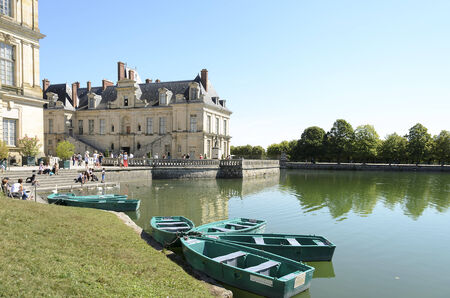 External views of the beautiful park and the castle of Fontainebleauのeditorial素材