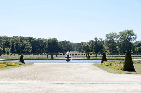 External views of the beautiful park and the castle of Fontainebleauのeditorial素材