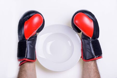 The diet is always a struggle and will power.の写真素材