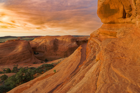 Landscape a look on the rocks of the Arches National Park. It's home to over 2,000 natural sandstone...