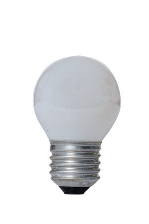 Incandescent lamp with opaque glass bulb and E27 europe socket. Old standard of consumption obsolete and prohibited by current regulations.の写真素材