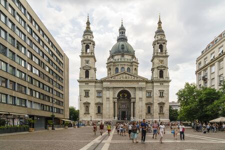 Budapest, Hungary - July 07, 2019: St. Stephen's Basilica is a basilica located in the Pest area of...