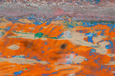 The texture of abstract color painting on old wooden surface background. Abrasion.の写真素材