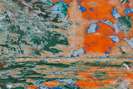 The texture of abstract color painting on old wooden surface background. Abrasion.の写真素材