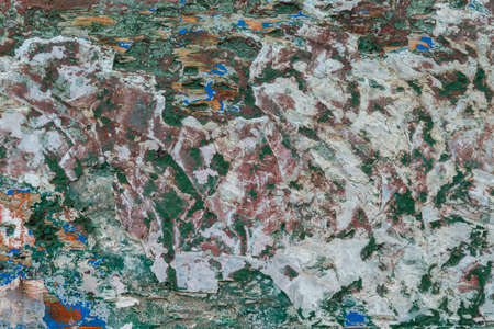 The texture of abstract color painting on old wooden surface background. Abrasion.の写真素材