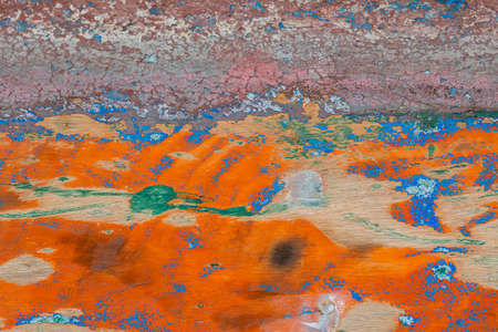 The texture of abstract color painting on old wooden surface background. Abrasion.の写真素材