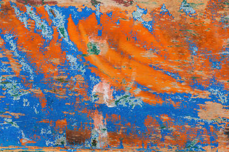 The texture of abstract color painting on old wooden surface background. Abrasion.の写真素材