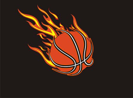 basketball fireballのイラスト素材