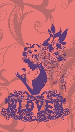 pink girl のイラスト素材