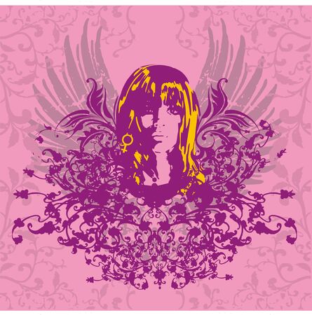   retro girl のイラスト素材