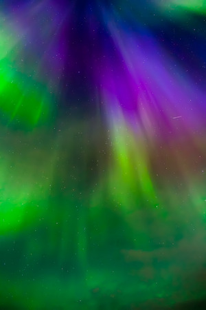 Apatity, Kola Peninsula. Aurora Borealis in April. Crownの写真素材