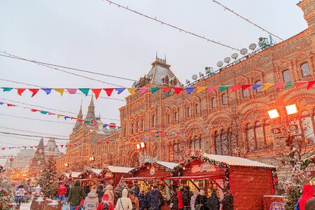 Moscow Russia - 01/05/2018: Christmas decorations on red square.のeditorial素材