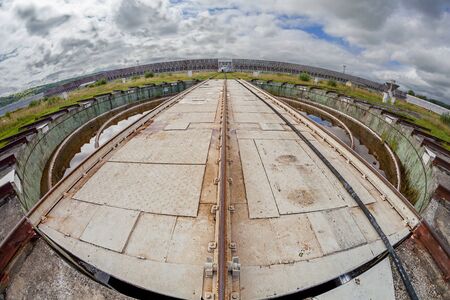 Rotary platform of the radio telescope RATAN-600. Arkhyz Karachay-Cherkessia. SAO RAS.