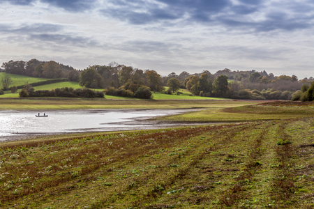valley of the River Bewl in Kent in autumnの写真素材