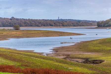 valley of the River Bewl in Kent in autumnの写真素材