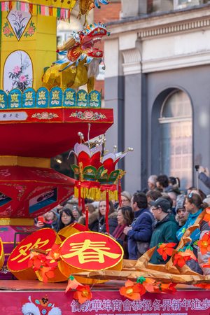Chinese New Year celebration and parade in 2018 in London, UKのeditorial素材