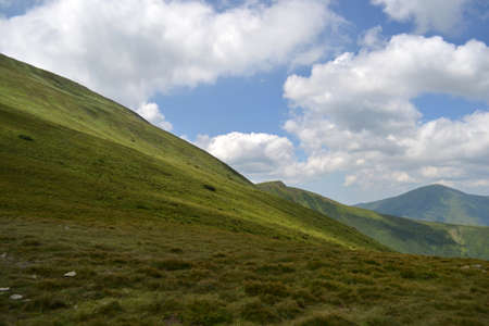 Mountainside wonderful summer day, colorful racy photoの写真素材