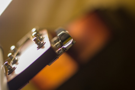 Part of acoustic guitar, beautiful top viewの写真素材