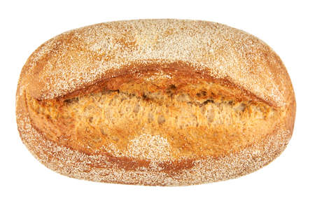 Freshly baked whole white bread isolated on a white background.の写真素材