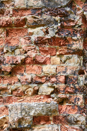 Old broken brick texture, creative background.の写真素材
