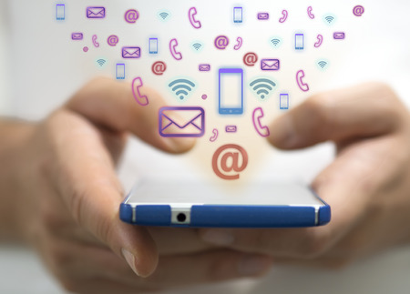 business man using a smartphoneの写真素材