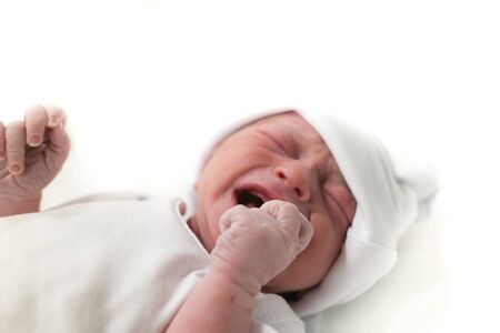 newborn crying baby in hospital