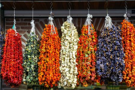 dried organic vegetables in Turkey-Diyarbakir bazaarの写真素材