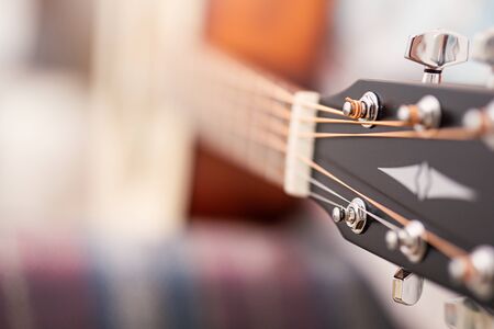 close-up guitar strings and wire windings