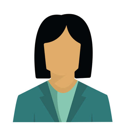 vector drawing of lady character. female visual iconの写真素材