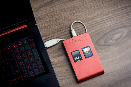 computers and data storage devices. hard drive, memory cardの写真素材