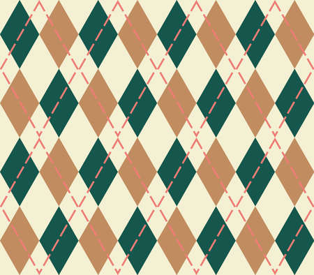 diamond shape seamless pattern in yellow, green and coffee colors. pattern suitable for various...