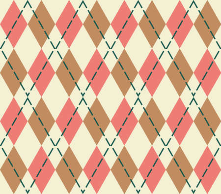 Diamond shaped seamless pattern in pink, cooffe and yellow color. for all kinds of print, fabric,...
