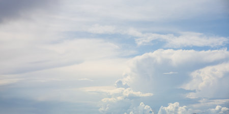 panorama blue sky and white clouds for background usage