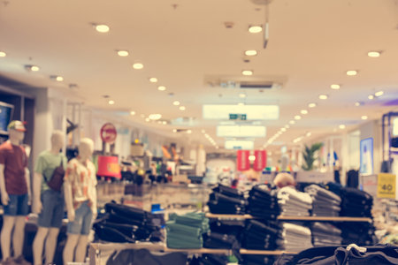 clothing store interior and clothes inside with blur backgroundの写真素材