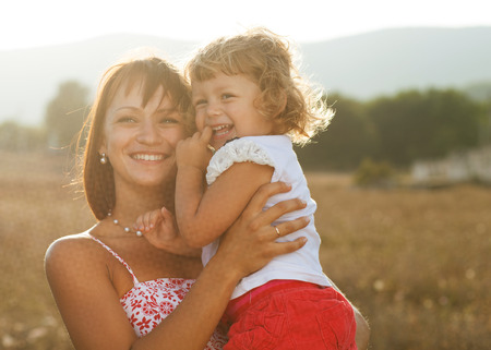 Portrait  mother and daughterの写真素材