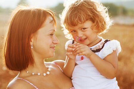 Portrait  mother and daughterの写真素材