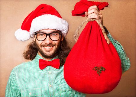 Santa Claus with the bag of the presentsの写真素材