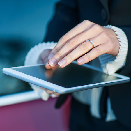 Business adviser analyzing financial figures denoting the progress in the work of the company