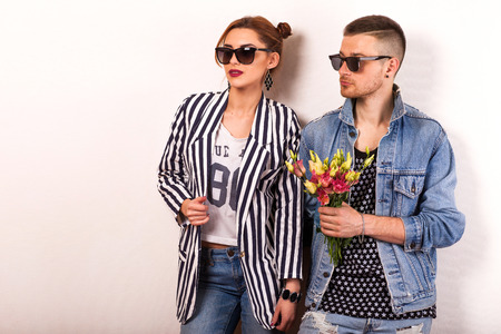 Couple in love on St. Valentine's Dayの写真素材