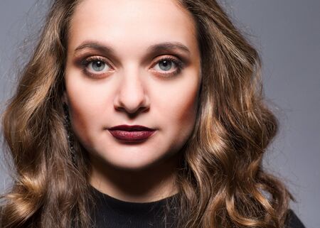 portrait of a girl in the studioの写真素材