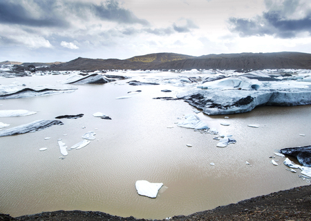 glacier iceberg in Icelandの写真素材