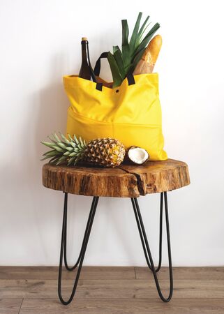 bag with products in the interior, delivery with you, take awayの写真素材