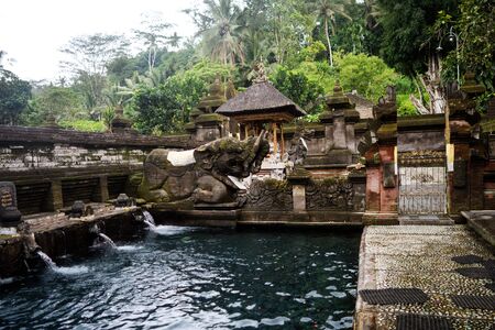 Temple of holy springs in Baliの写真素材