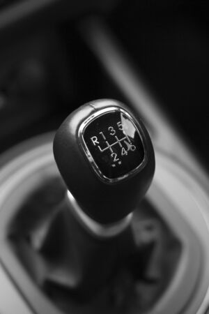 Six speed manual gearstick of a carの写真素材