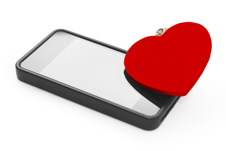 Closeup red love mobile. Love conceptの写真素材