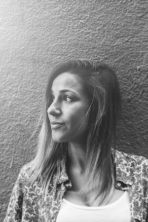 Portrait in the street of a girlの写真素材